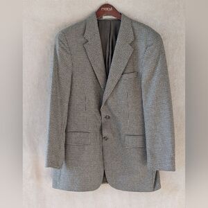 Ralph Lauren Houndstooth Black White Blazer Size 42T